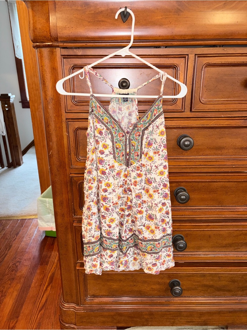 American Eagle Outfitters Floral Boho Swing Tank Top Size Small